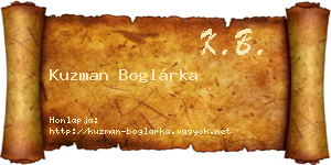 Kuzman Boglárka névjegykártya
