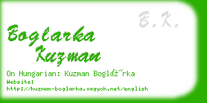 boglarka kuzman business card